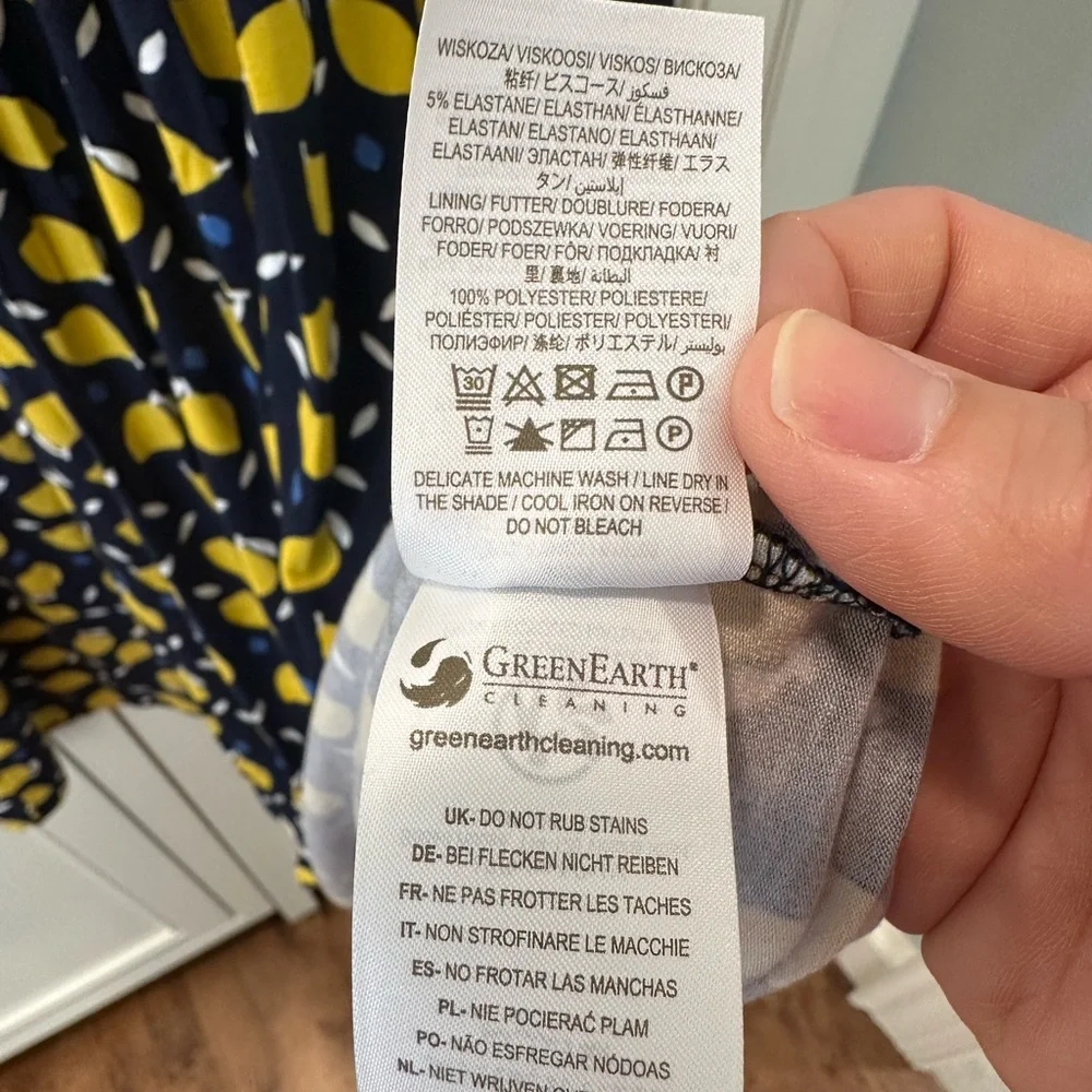 Boden Effie Jersey Dress Navy Lemon Size 10 NWT - Picture 3 of 5